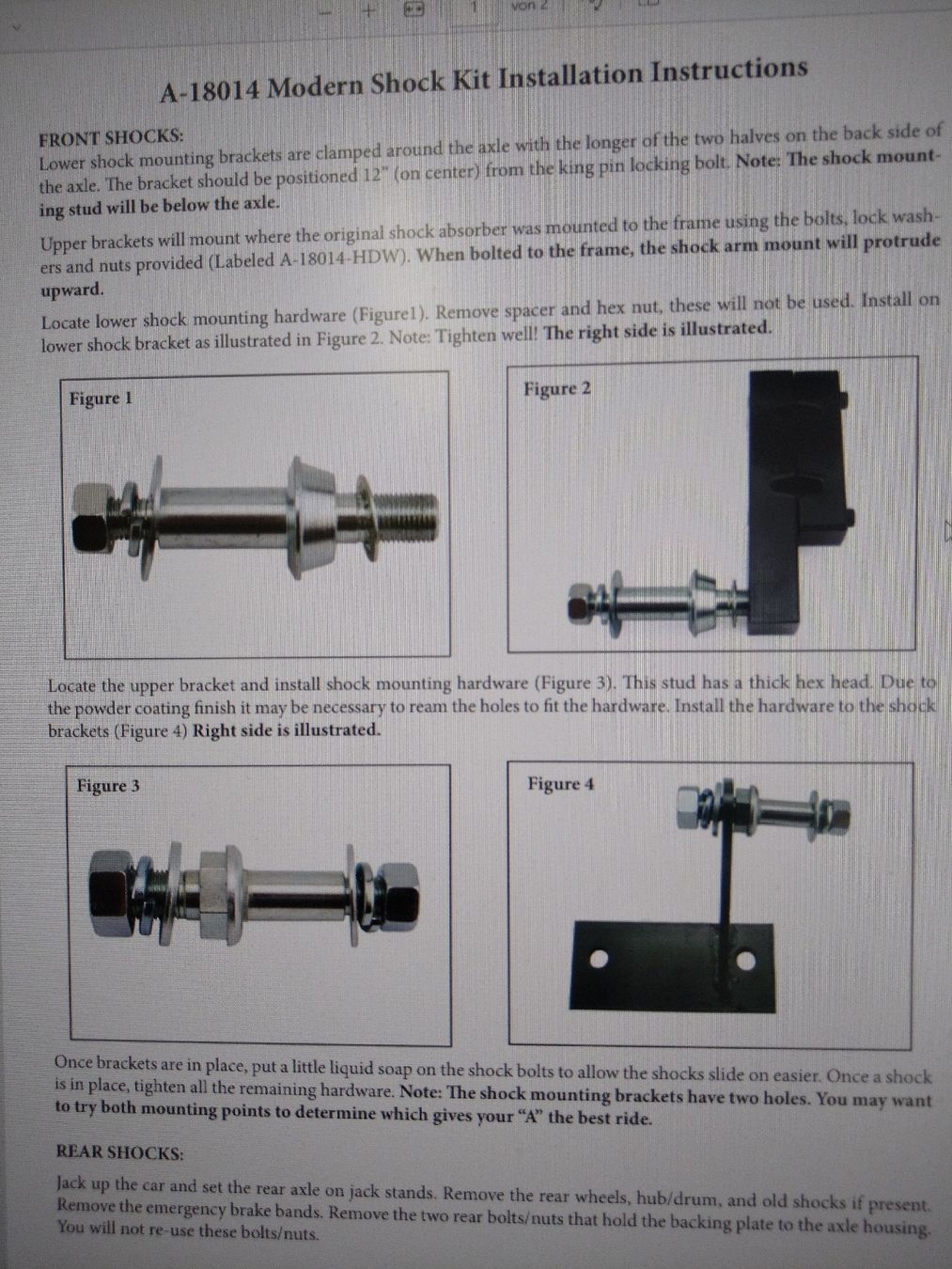 Ford Toutes les pièces auto: Ford A Stossdämpfer Umbau kit  – Neuf avec emballage d'origine à Steinen par Blackcadillac 3