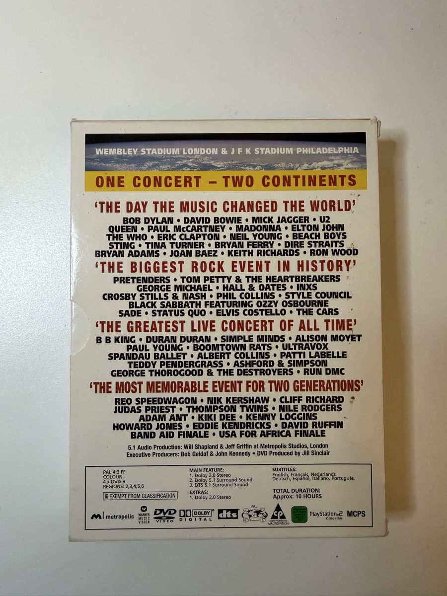 Tutti i DVDs: Live Aid Konzert 4-DVD Set gebraucht – Usato da Zürich venduto da Townes64 1
