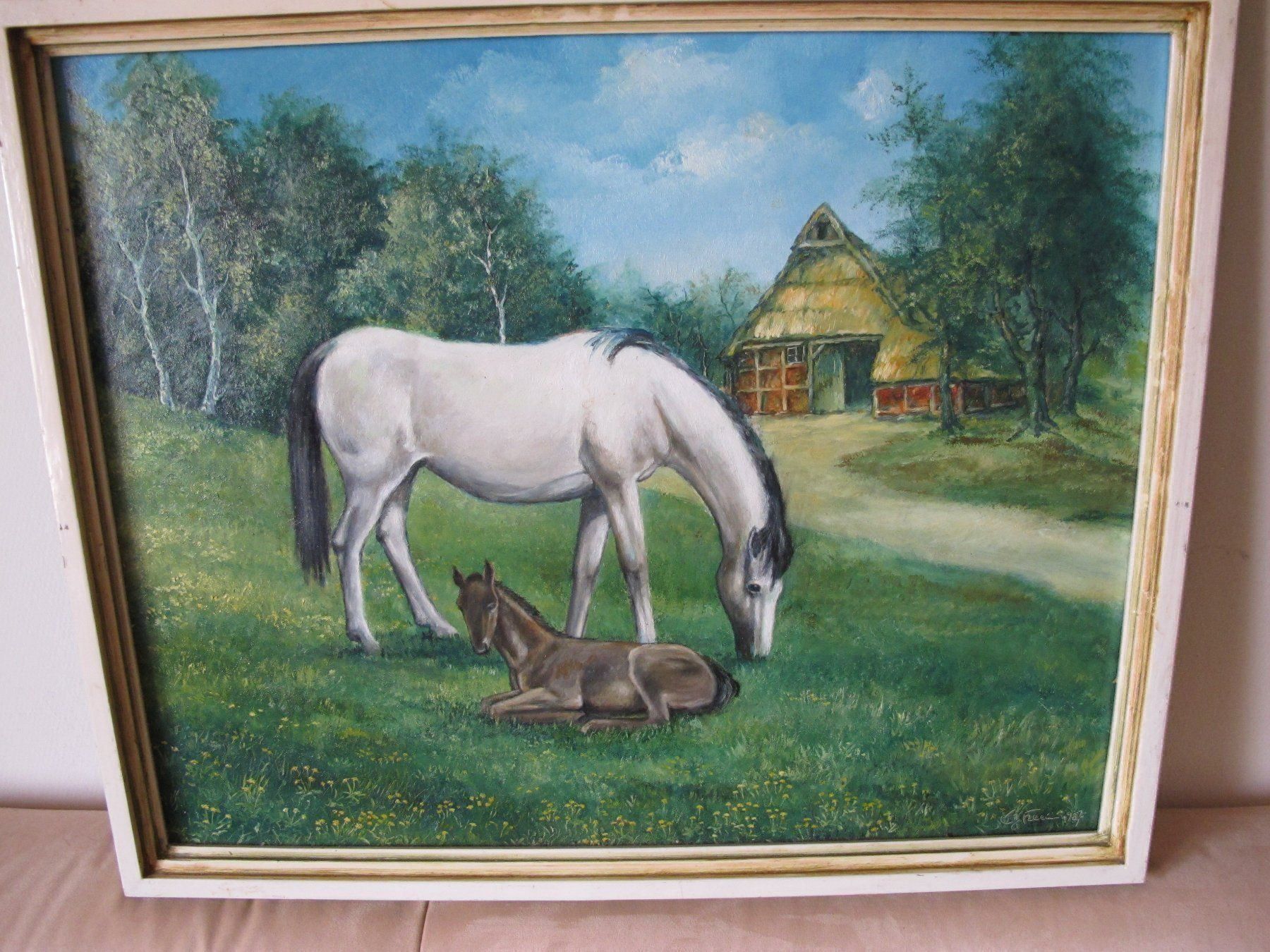 Dipinti: Bild Landschaft Mit Pferde Gemalt – Usato da Altnau venduto da LinaAuktion 1
