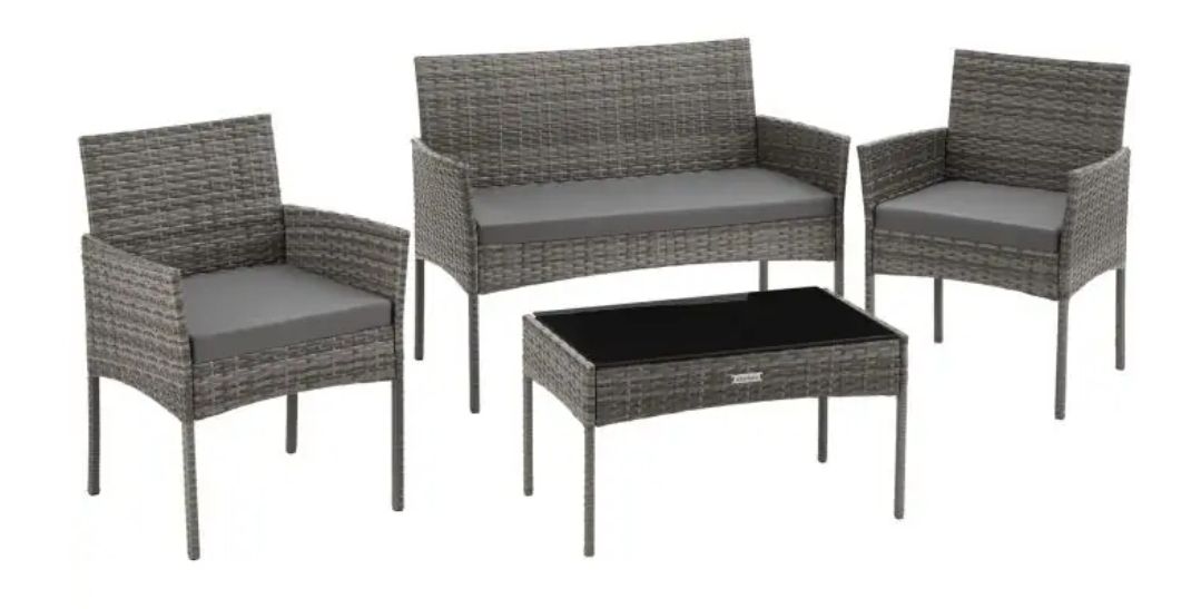 Set di tavolo e panche: Rattan Gartenset Palese – Nuovo (secondo la descrizione) da Rotkreuz venduto da NextChance