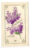 Neujahr - Herzlichen Glückwunsch - Blumen - Jugendstil  1907