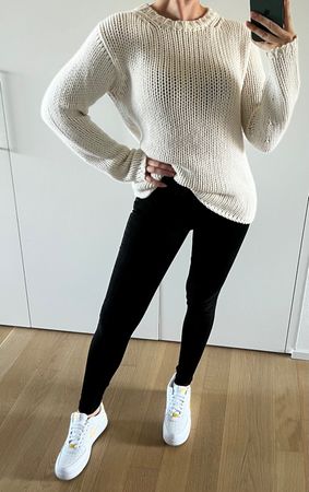 JIL SANDER Grobstick Pullover unisex 100% Kaschmir 36 creme