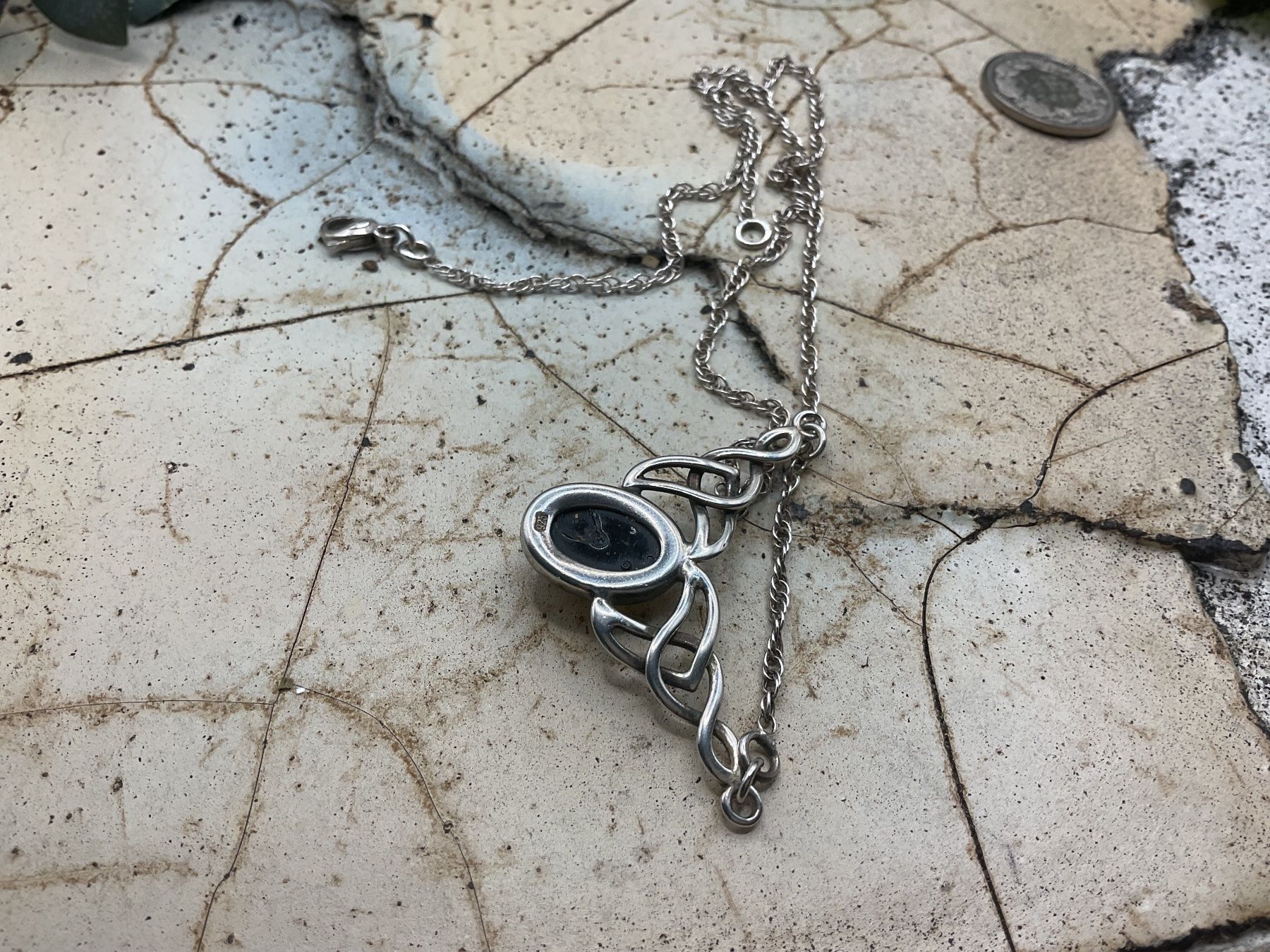 Ketten: Vintage Collier, Sterlingsilber mit Bernstein – Gebraucht aus luzern von Alpendorf1 2