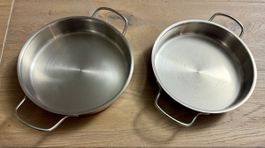 2 x flache Pfanne mit 2 Griffen Servierkasserolle 19 cm