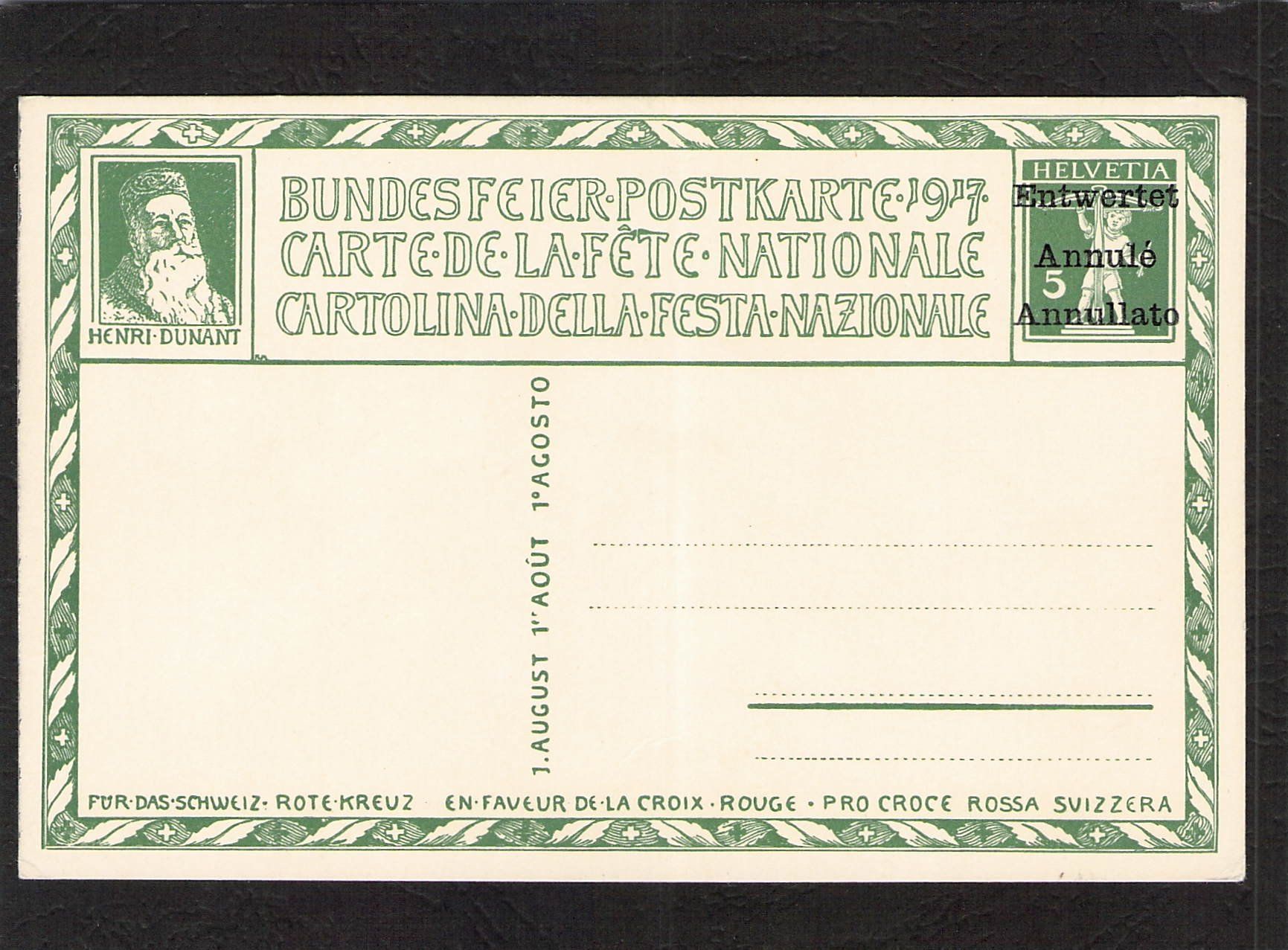 Alle Briefmarken: Bundesfeier 1917 , Nr. 16 Entwertet – Gebraucht aus Reichenburg von Pipo-67