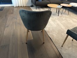 4x Stühle grau Samt Holzfüsse guter Zustand
