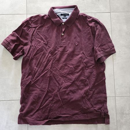 Tommy Hilfiger Polo Shirt Burgundy Size XXL Slim Fit