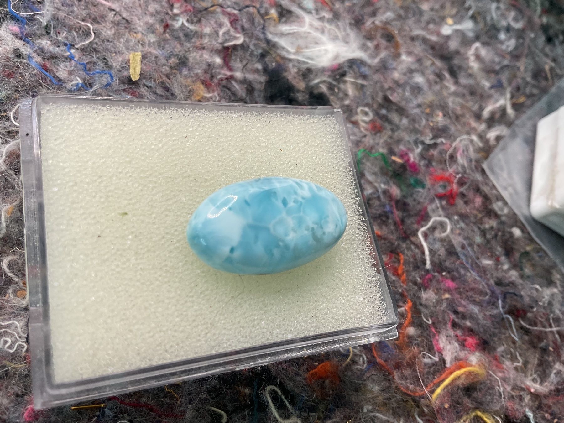 Pietre preziose: Natürlicher Larimar Dom. Rep. 22x13mm – Nuovo (secondo la descrizione) da Luzern venduto da S.Kern01 1