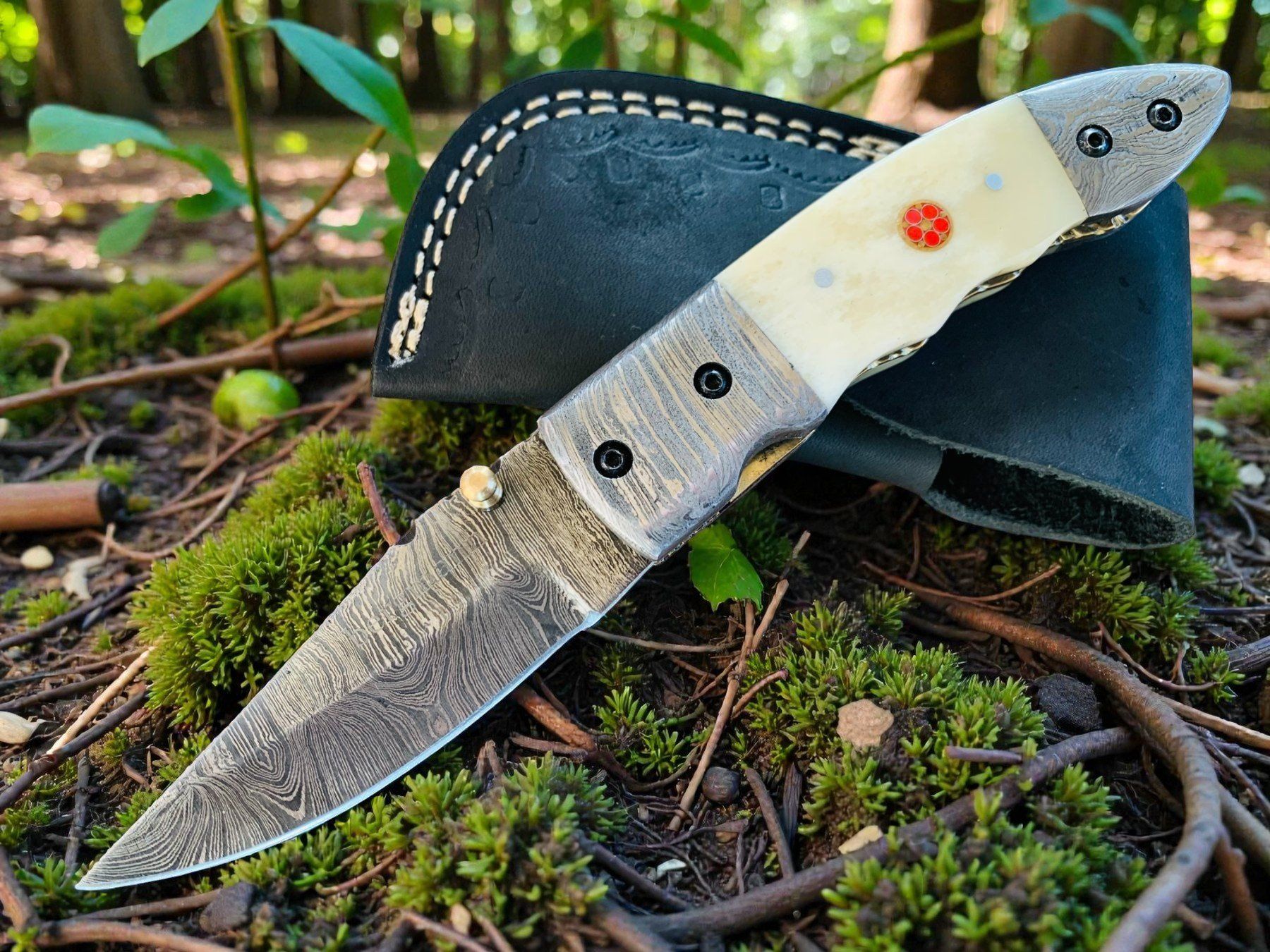 Coltelli tascabile: Damast Messer Klappmesser HANDMADE 19cm bergmann No. 05 – Nuovo e nell'imballaggio originale da Bergdietikon venduto da shopAgent