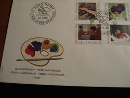 Pro Juventute 1986, FDC Satz + Briefe Einzel + 4erblock