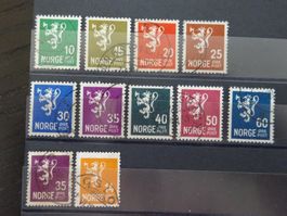 Norwegen Wappenlöwe gestempelt