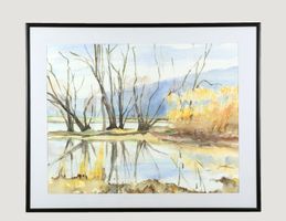 Schönes Aquarell von Esther Schmid «Alter Rhein»