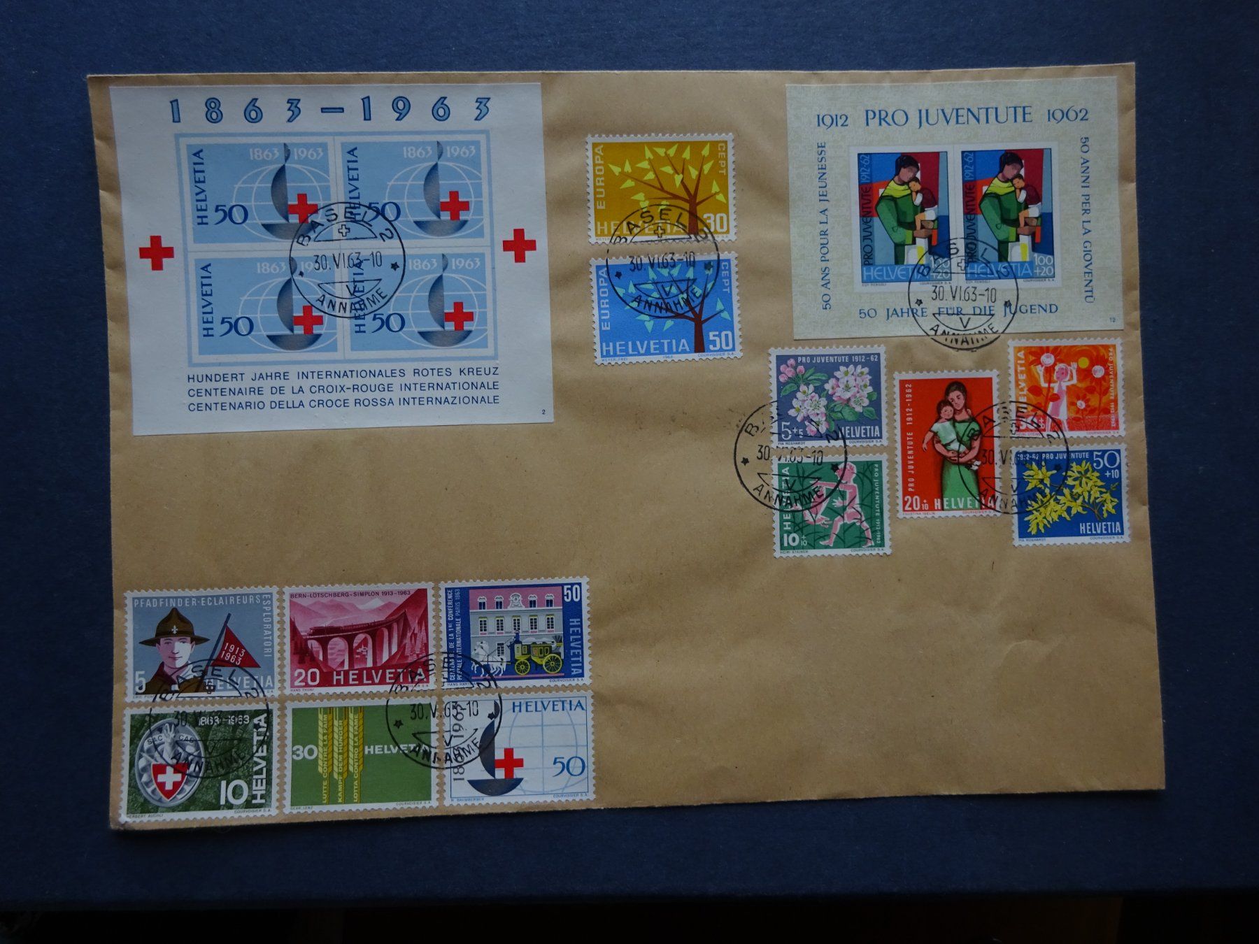 Tutti i francobolli: 1962 Brief mit diversen Marken – Usato da Appenzell-Steinegg venduto da adi1975 1