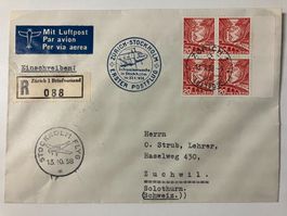 1936, Kat. 205Az auf geflogenem Brief