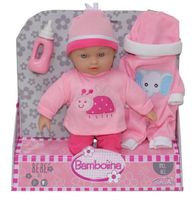 Puppe 28 cm mit Zubehör Fläschchen, Strampelanzug, Mützchen