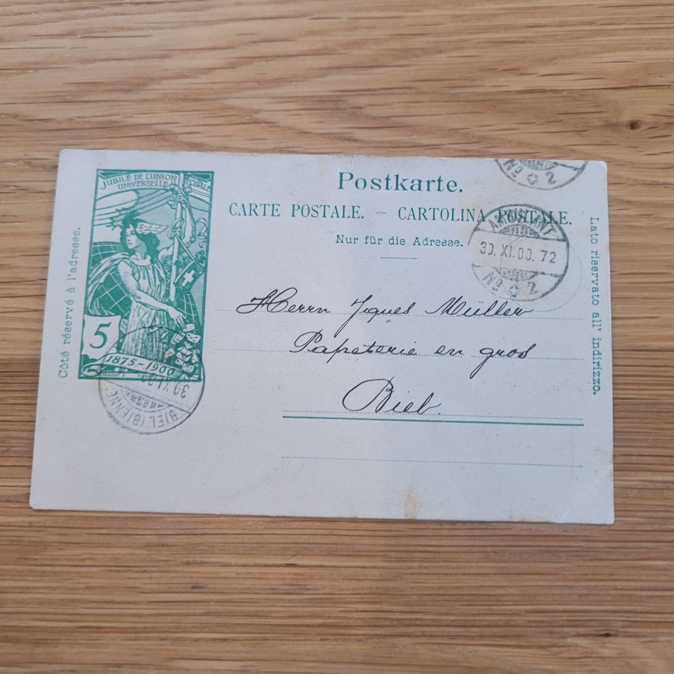 Cartoline postali: GS Ambulant 1900 Biel – Usato da Biel/Bienne venduto da Destockweb