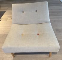 Sessel Stoff beige Holzfuesse gebraucht