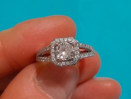 Ring mit Zirkonia, 3g, Große 54-60 (verstellbar)