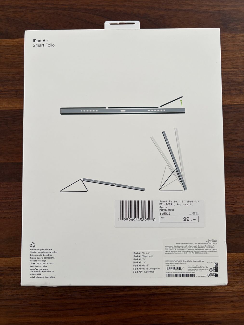 Apple Covers & Borse: Smart Folio, iPad Air 13" (M2), Anthrazit – Nuovo (secondo la descrizione) da Uster venduto da Egron74 1