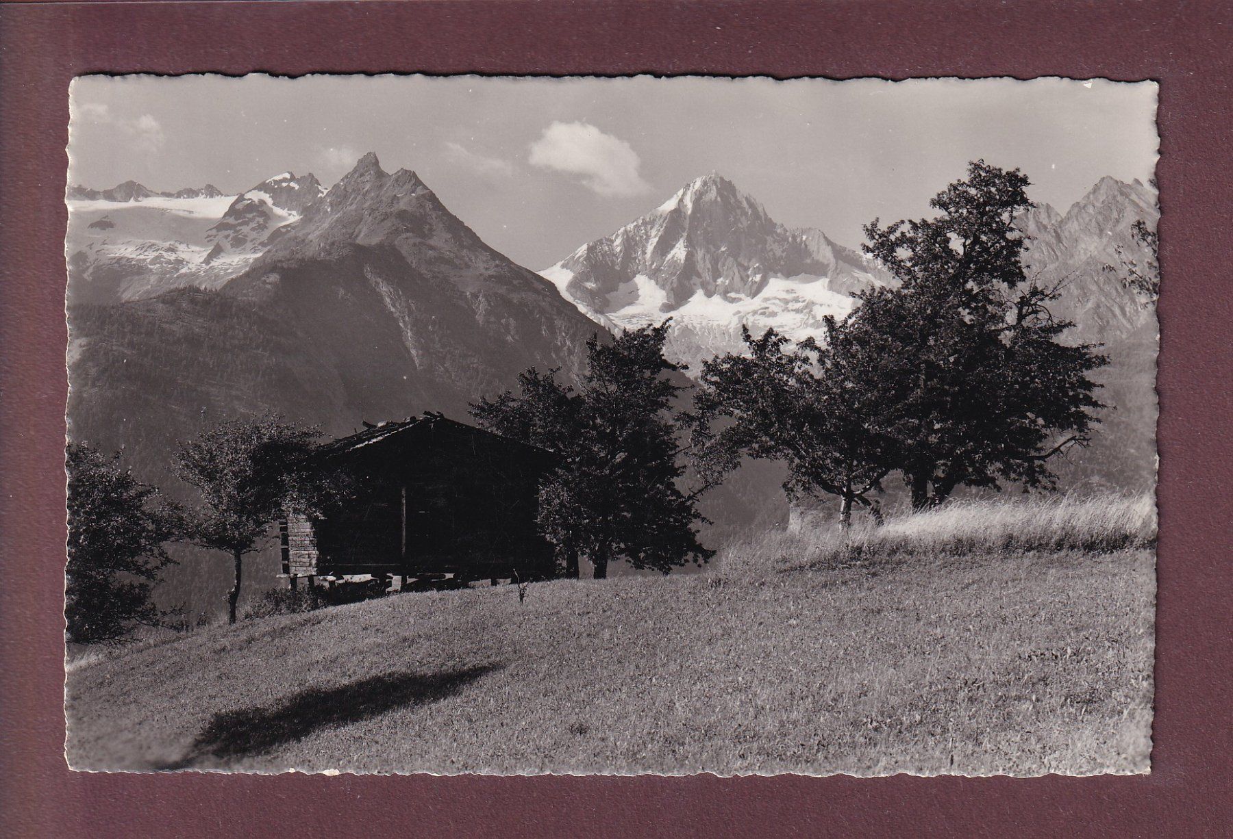 Ansichtskarten: Landschaft bei UNTERBÄCH - Bietschhorn – Gebraucht aus Pully von nicecards