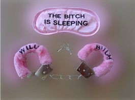 NEUES Set Schlafmaske und Handschellen rosa - 220526