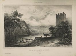 Stansstaad Pilatus grosse Lithographie von Chapuy um 1840