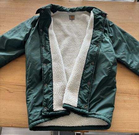 Coach Jacket Carhartt gefüttert grün Grösse S