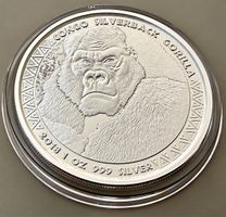 Congo Silverback Gorilla 2018 – 1 oz Silber