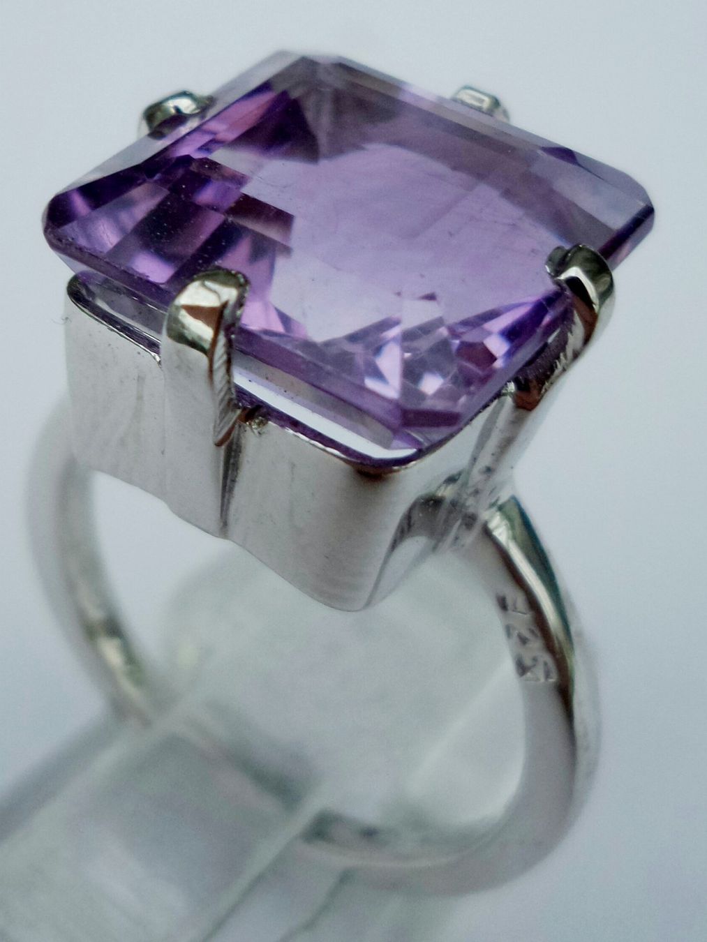 Ringe: Ring Silber mit grossem Amethyst Rechteckschliff neu – Neu (gemäss Beschreibung) aus Zürich von Bieter04 2