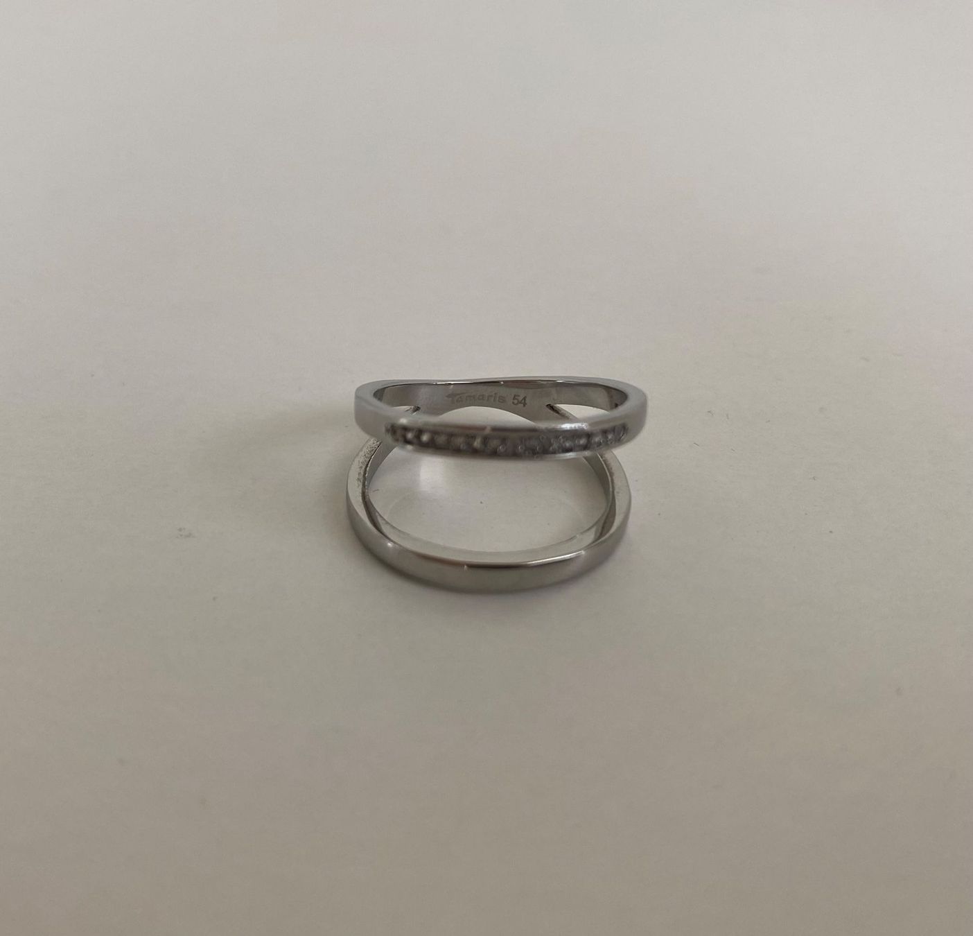 Anelli: Tamaris Ring Edelstahl Glitzer Gr. 54 – Nuovo (secondo la descrizione) da Baden venduto da CompraCaro 1