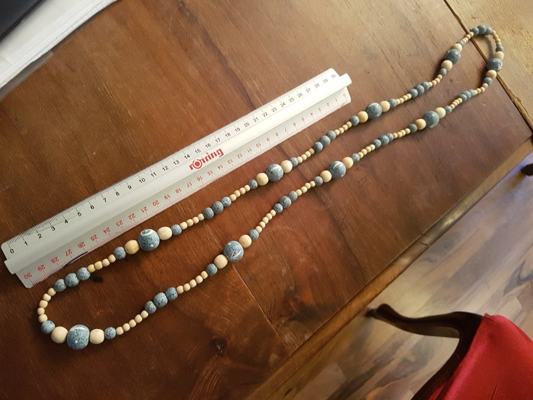 Catenine: Kette beige blau ciel maritimer Look. ca. 104cm – Usato da Ettingen venduto da Maranathatalitha 9