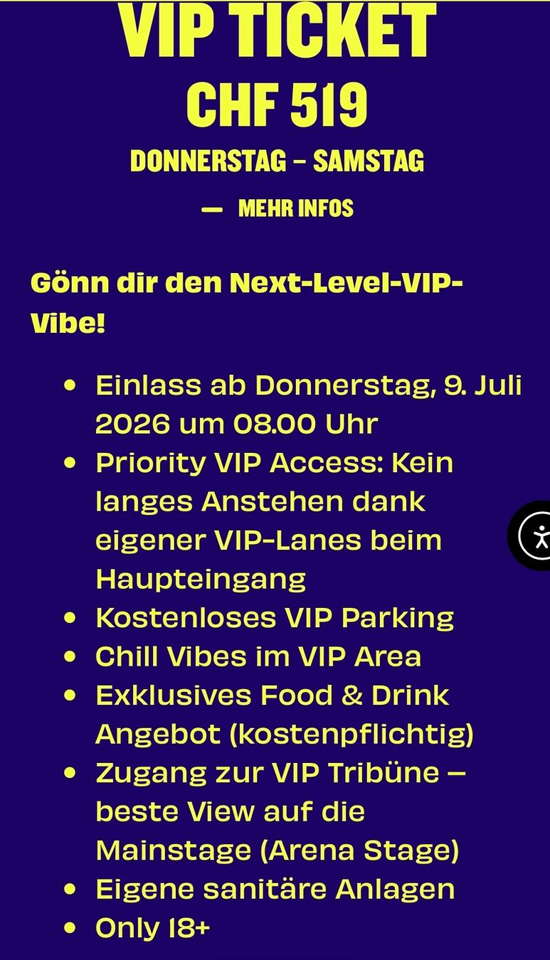 Tickets: 2x Vip Tickets 3Tage – Gebraucht aus Olten von Wernersshop