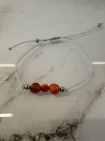 🧡 Zartes Karneol Armband mit Steinperlen | verstellbar