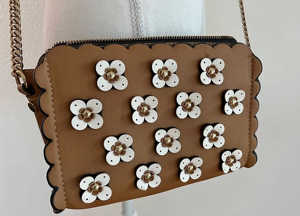 Borse da donna: Tasche gold/braun/weiss mit Blumen – Usato da Volketswil venduto da oli_l2zq 2