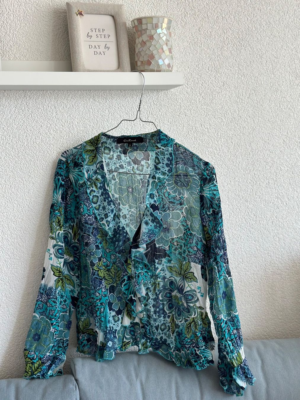 Camicette: Bluse 36 (One Touch) blau/grün Blumenmuster – Usato da Rothenburg venduto da wer_g9fd 1