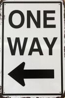 Blechschild One Way 30 x 20 links Einbahn Strassensignal Car