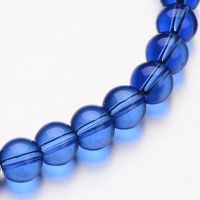 Glasperlenstrang Blau 6mm / 45Stück