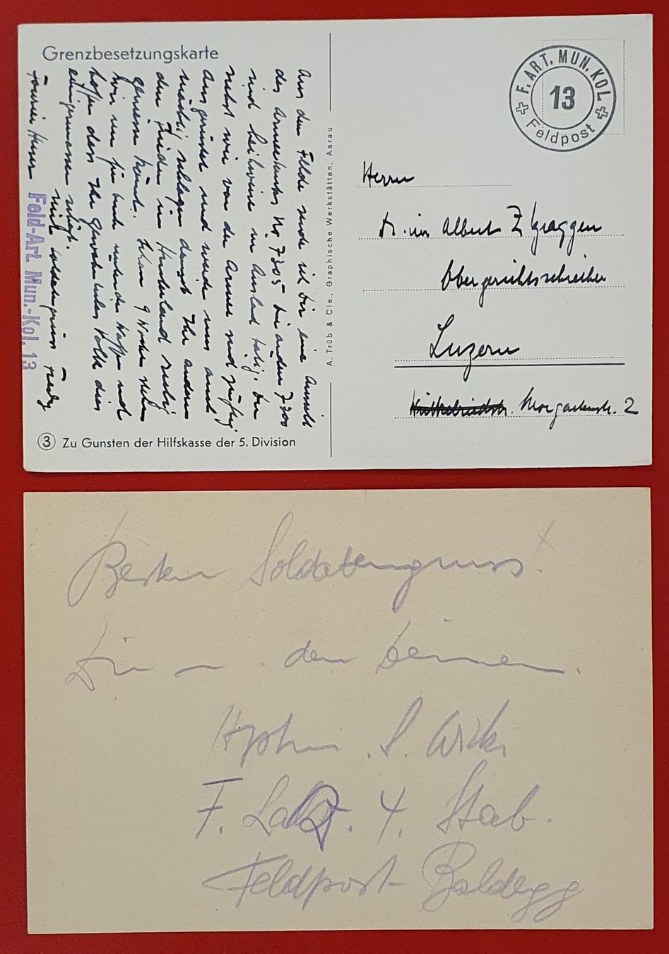 Cartoline postali: 2 Militär Postkarten – Usato da Kreuzlingen venduto da Rschweiz1 1