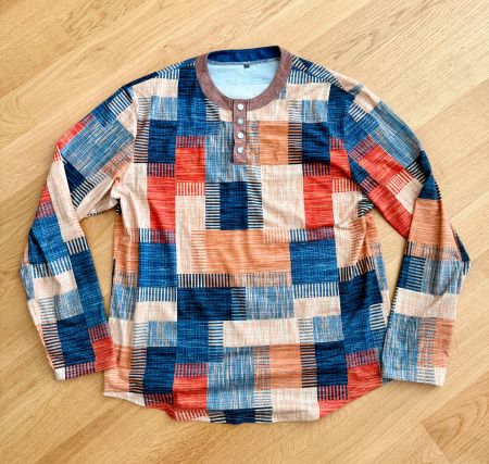 Modisches Herren Langarmshirt mit Muster – Gr. XXXL– wie neu
