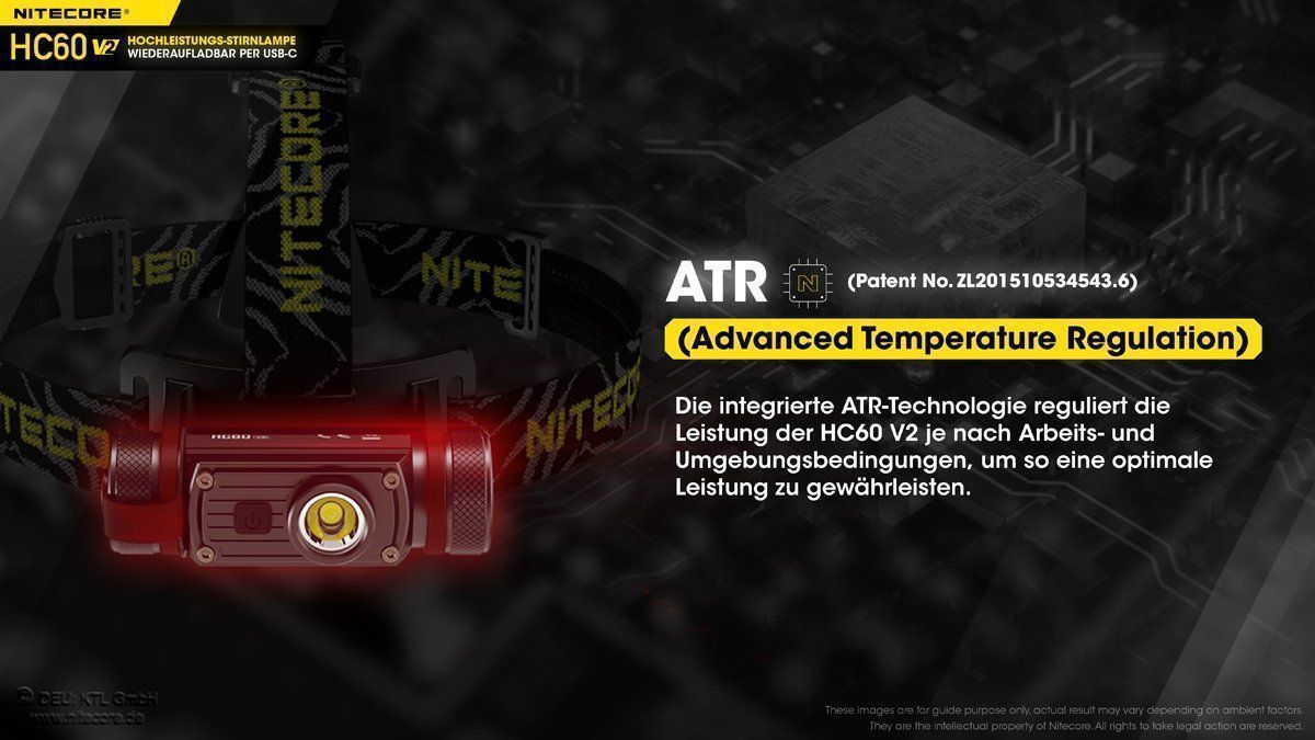 NiteCore Lampen: Nitecore HC60 V2 - Kopflampe 1200 Lumen, – Neu und originalverpackt aus Grüningen von Prolumin 8