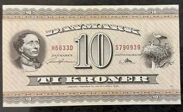 Dänemark 10 Kronen Geldschein, 1936, Top Zustand!