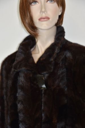 Nerz Mink Damen Pelz Mantel Jacke Pelzmantel/braun/Gr.M-L