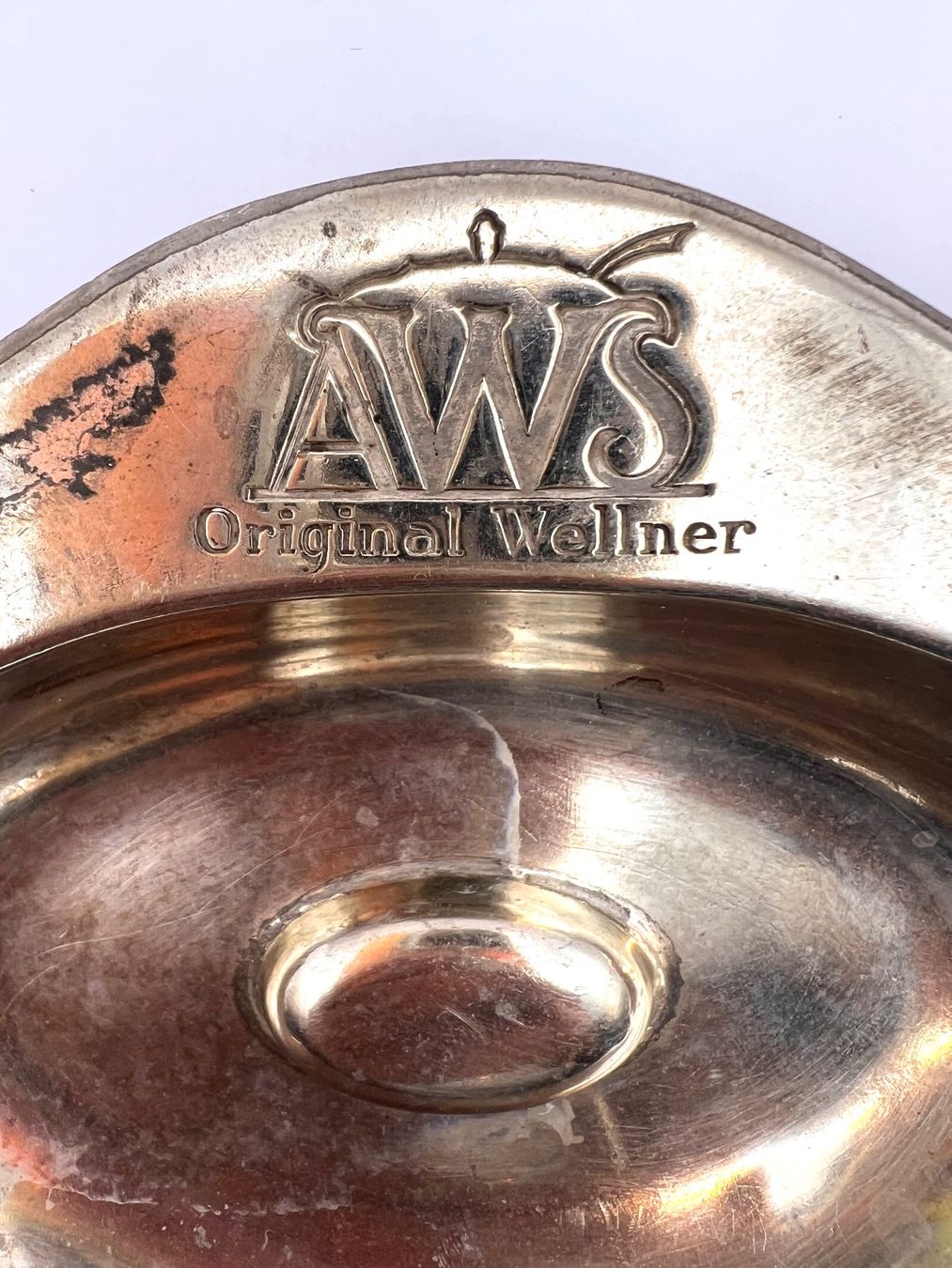 Portacenere: AWS Original Wellner Silber Aschenbecher – Usato da Zürich venduto da nau3000 3