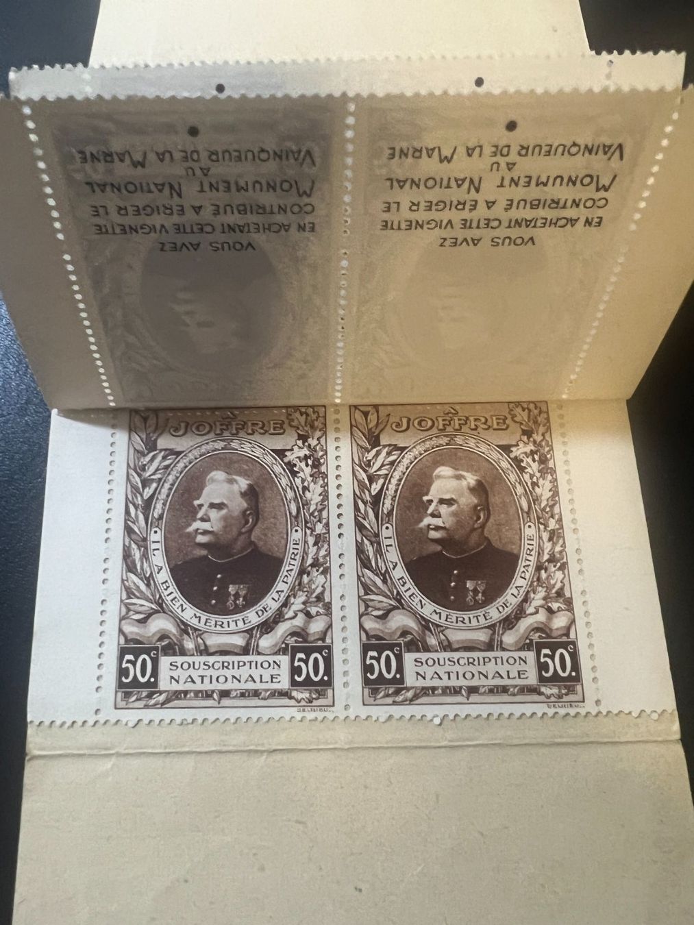 Alle Briefmarken: () carnet de 10 vignettes Monument Joffre 1929** – Gebraucht aus Lausanne von ffhoud 5