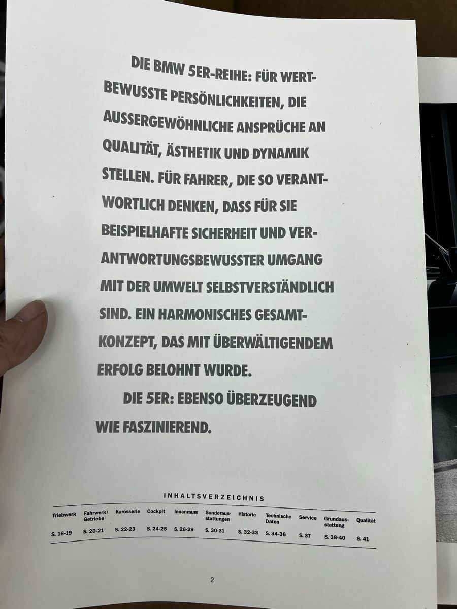 BMW Documenti: Alter BMW 5er Reihe Prospekt – Usato da Wettingen venduto da NickInc 1