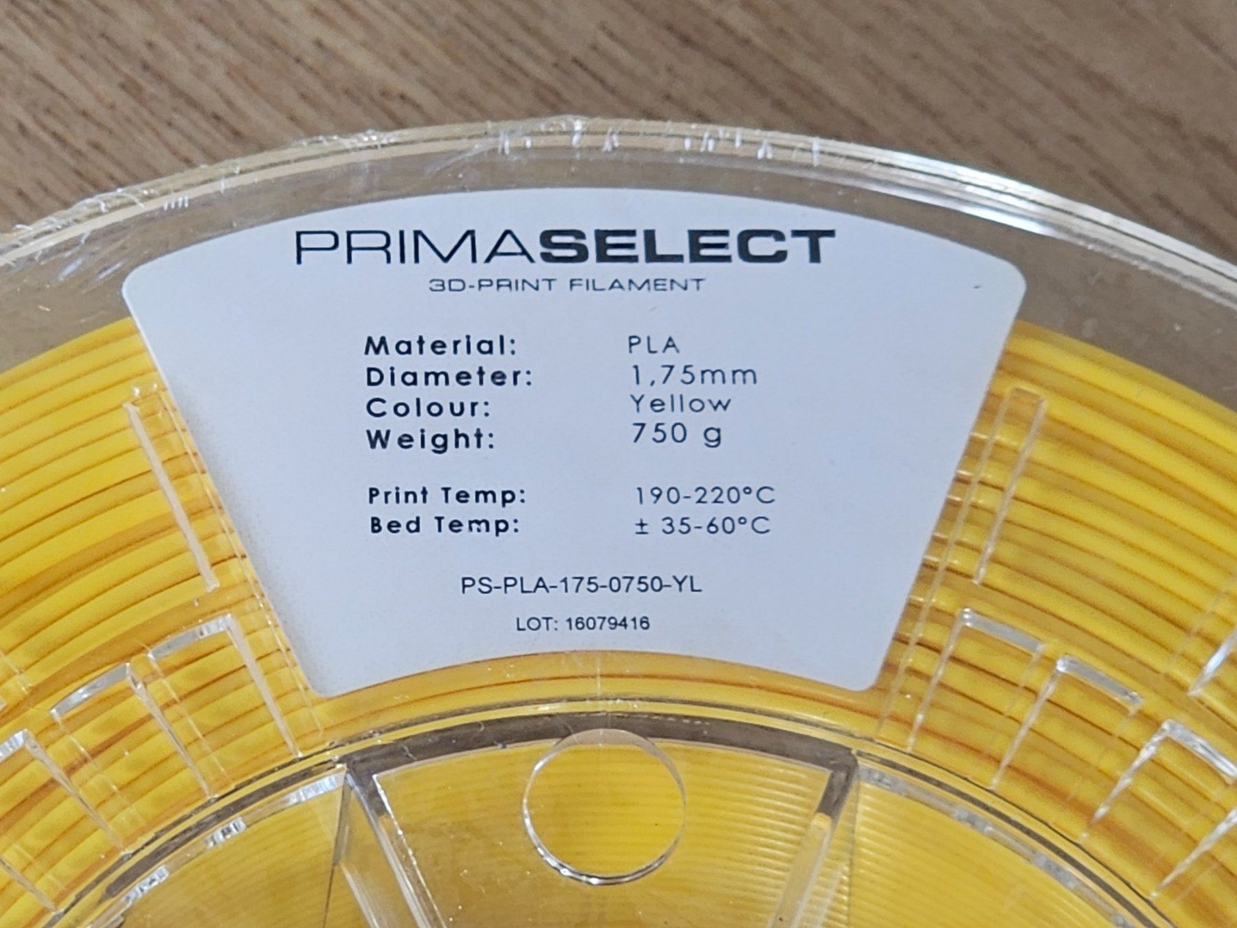 Filament: PrimaSelect™ PLA Jaune – 1.75mm – 750 g – Neuf avec emballage d'origine à Yvonand par Li_poch 1