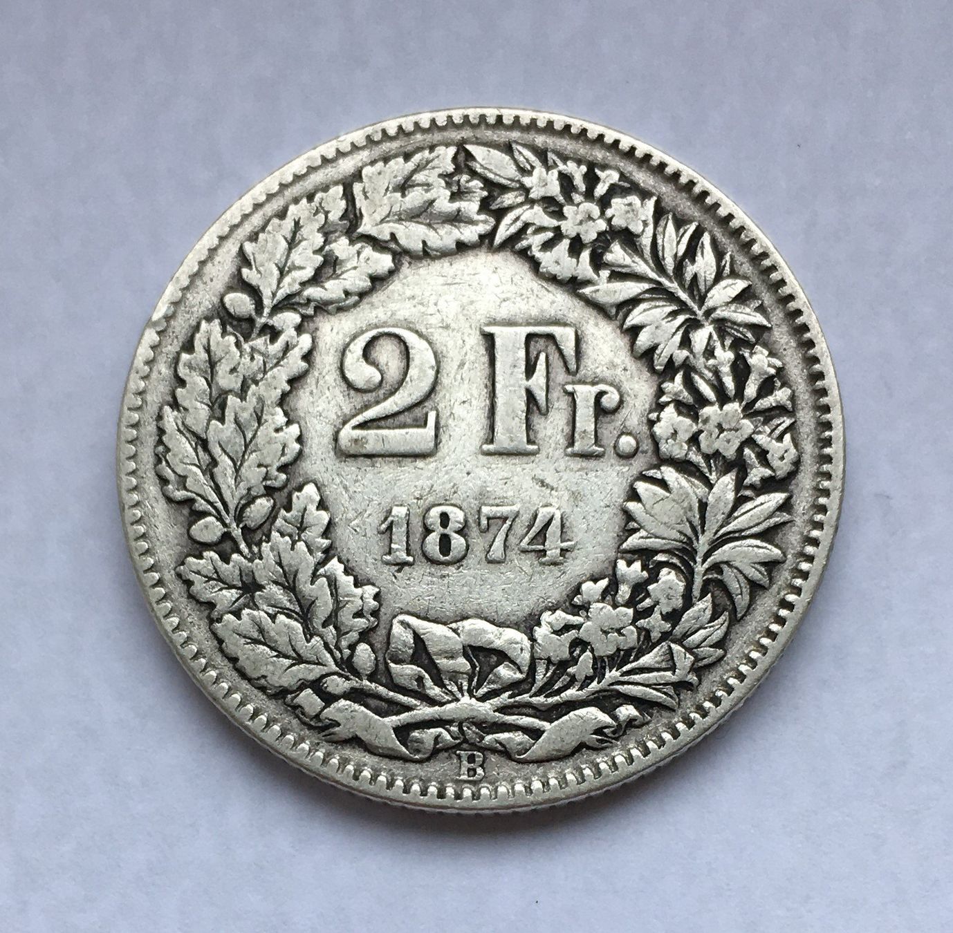 Tutti le monete: 1874 2 Franken ss Silber – Usato da Kirchberg SG venduto da Z-Collection