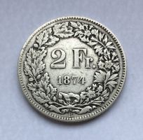 1874 2 Franken ss Silber