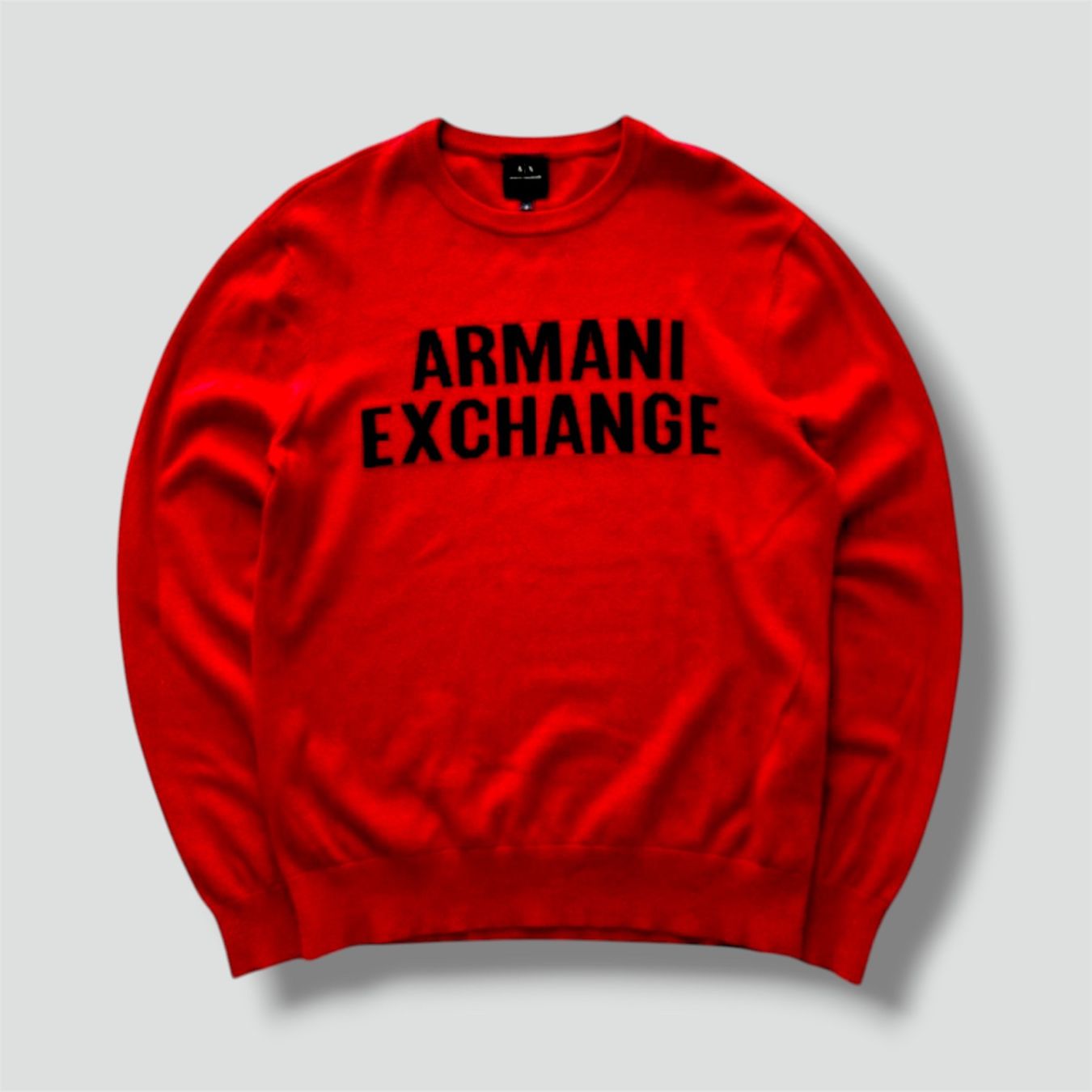 Armani Maglioni & Felpe: Armani Exchange red knitted sweatshirt pull pullover S – Usato da St. Gallen venduto da sourced_limited
