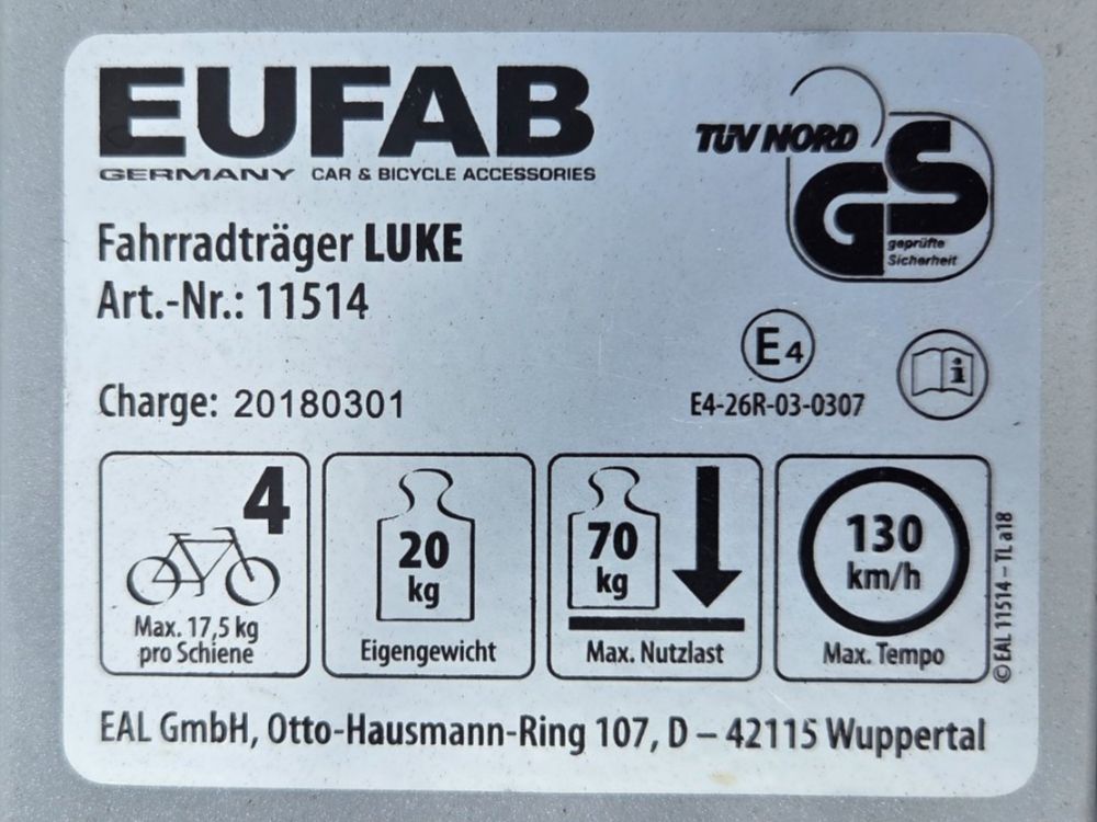 Travi: Veloträger 4-Fach – Usato da Ennetbaden venduto da Bellina 2